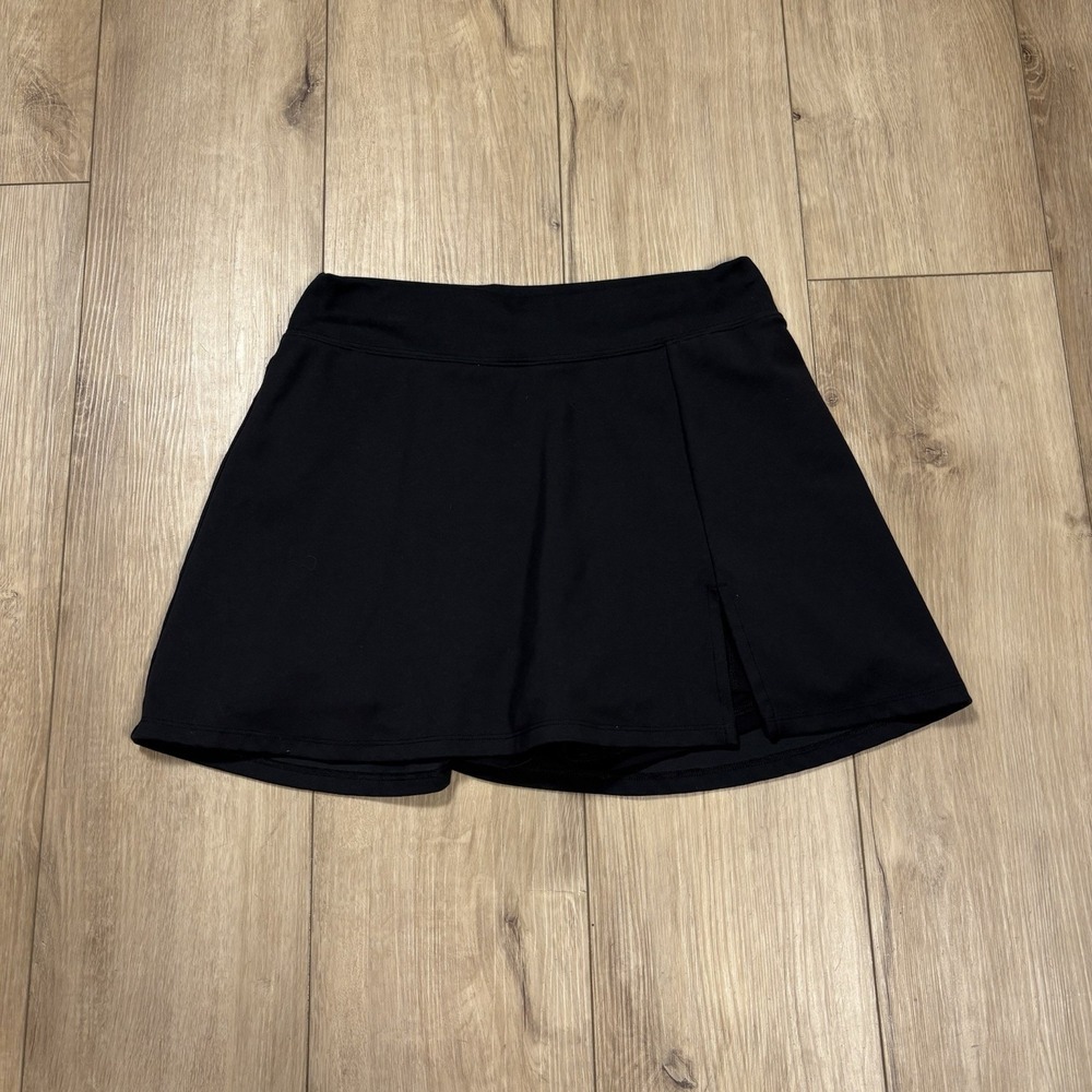 GILLY HICKS Skort Womens Medium Solid Black Tennis Skirt Activewear Skortie